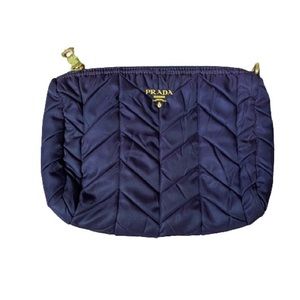 Prada Tessuto Quiltin Navy Pouch